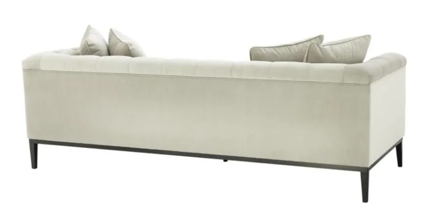 Casa Padrino Luxus Sofa Hellgrau Schwarz - Wohnzimmer Möbel