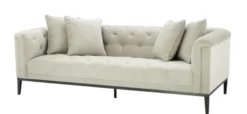 Casa Padrino Luxus Sofa Hellgrau Schwarz - Wohnzimmer Möbel