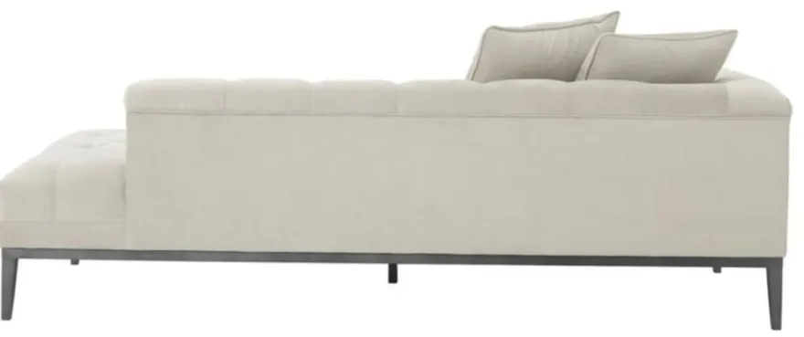 Casa Padrino Luxus Sofa Hellgrau Linksseitig 220 x 96 x H. 66 cm - Hotel Möbel