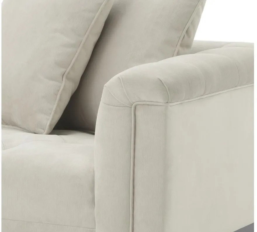 Casa Padrino Luxus Sofa Hellgrau Linksseitig 220 x 96 x H. 66 cm - Hotel Möbel