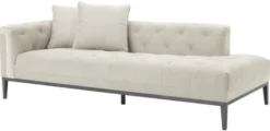 Casa Padrino Luxus Sofa Hellgrau Linksseitig 220 x 96 x H. 66 cm - Hotel Möbel