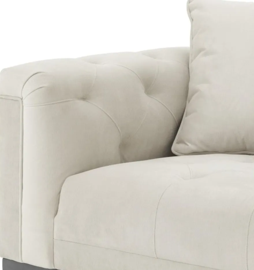 Casa Padrino Luxus Sofa Hellgrau Linksseitig 220 x 96 x H. 66 cm - Hotel Möbel