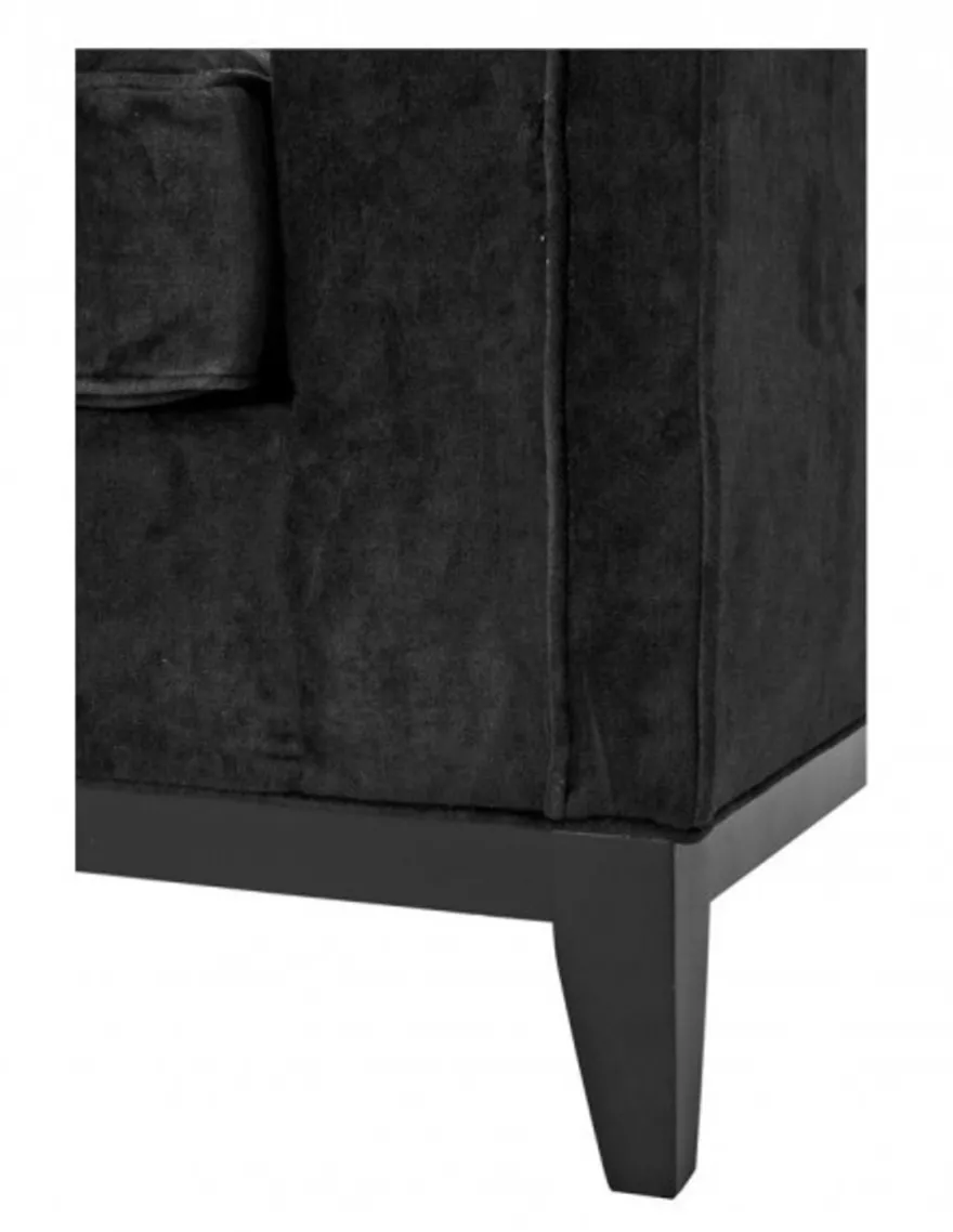 Casa Padrino Luxus Sofa im Barock Stil, schwarzer Samt und schwarze Beine, 230 x 81 x 78 cm