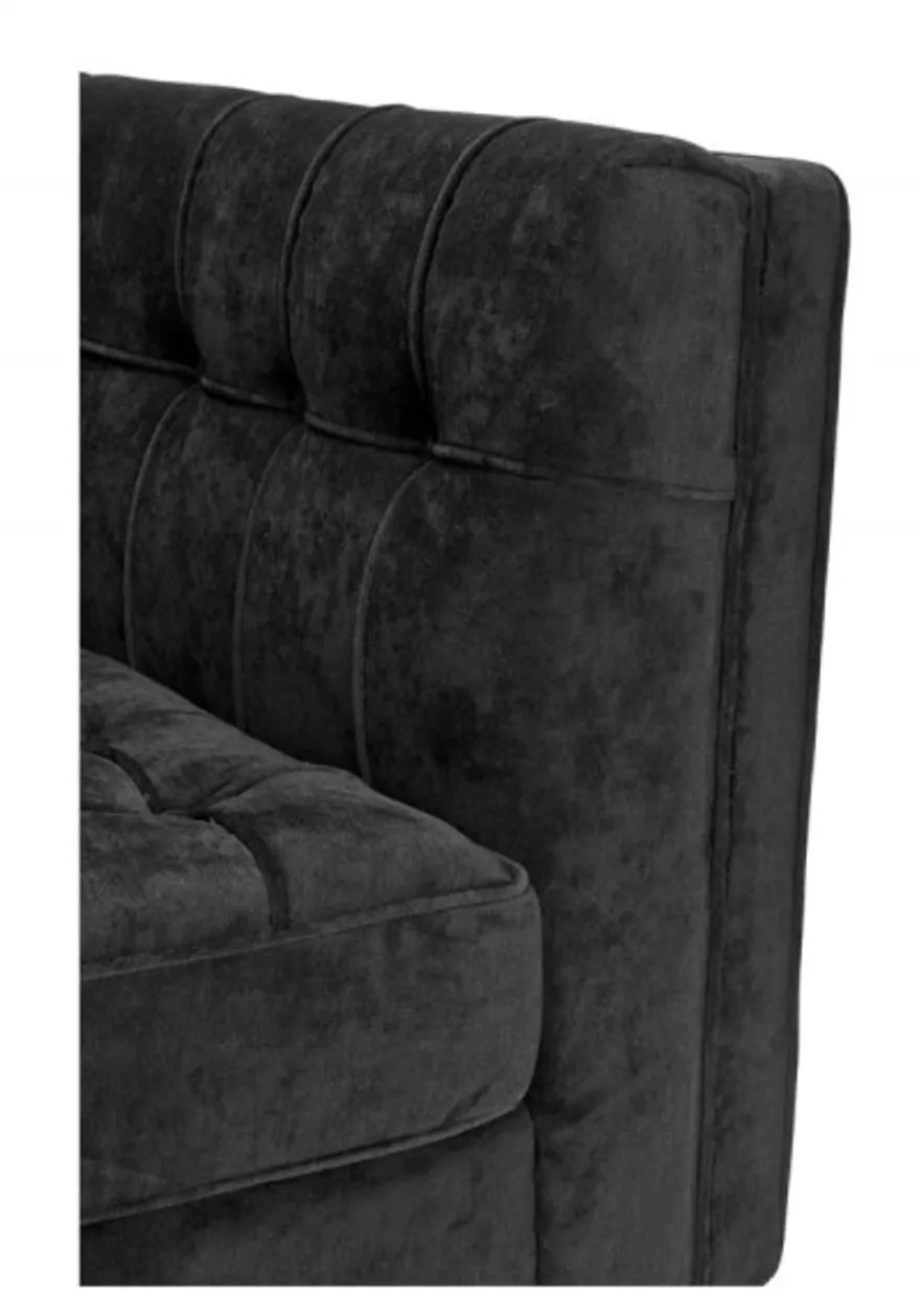 Casa Padrino Luxus Sofa im Barock Stil, schwarzer Samt und schwarze Beine, 230 x 81 x 78 cm