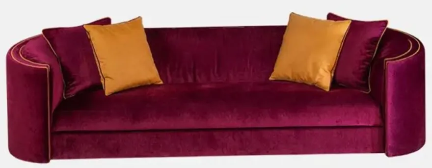 Casa Padrino Luxus Sofa Lila / Orange 275 x 89 x H. 75 cm - Wohnzimmer Sofa - Hotel Sofa - Wohnzimmer Möbel - Wohnzimmer Einrichtung - Hotel Möbel - Luxus Möbel - Luxus Einrichtung