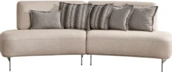 Casa Padrino Luxus Sofa mit verstellbaren Rückenlehnen Beige / Schwarz 240 cm