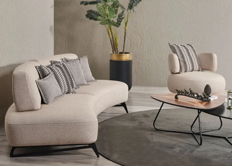 Casa Padrino Luxus Sofa mit verstellbaren Rückenlehnen Beige / Schwarz 240 cm