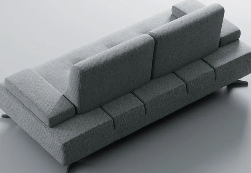 Casa Padrino Luxus Sofa mit verstellbaren Rückenlehnen Grau - Verschiedene Größen - Modernes Wohnzimmer Sofa - Luxus Möbel