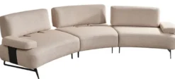 Casa Padrino Luxus Sofa mit verstellbaren Rückenlehnen Beige / Schwarz 350 cm