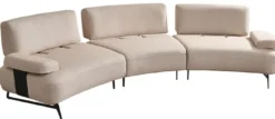 Casa Padrino Luxus Sofa mit verstellbaren Rückenlehnen Beige / Schwarz 350 cm