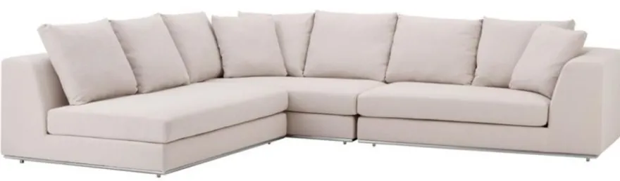 Casa Padrino Luxus Sofa Naturfarbig - Designer Ecksofa
