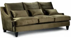 Casa Padrino Luxus Sofa Olivgrün / Schwarz 150 cm - Wohnzimmer & Hotel Möbel