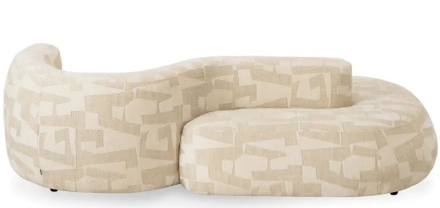 Casa Padrino Luxus Sofa Sandfarben / Schwarz 223 cm - Wohnzimmer & Hotel Interior
