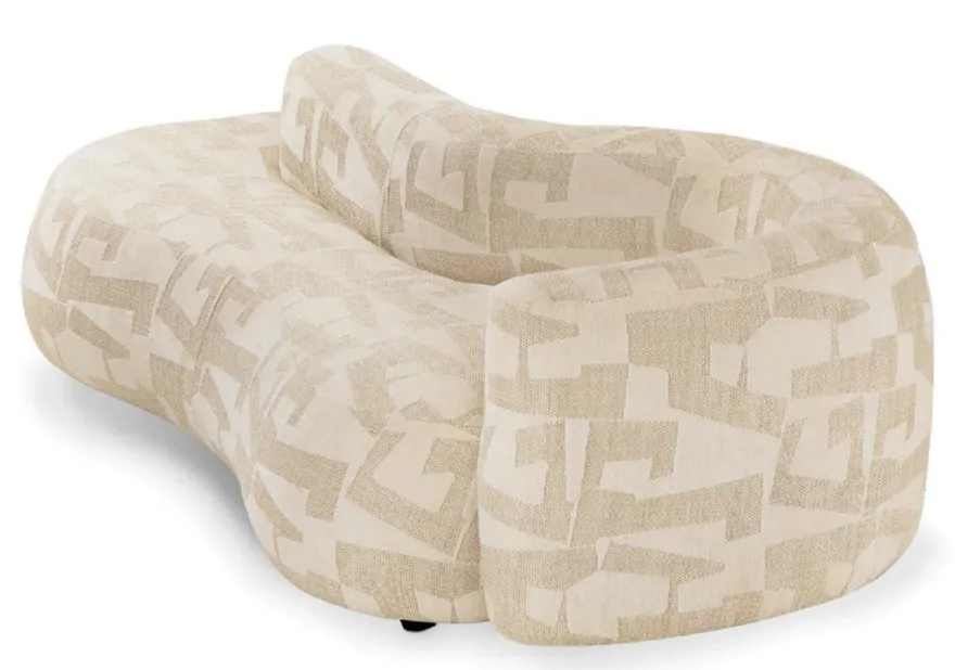 Casa Padrino Luxus Sofa Sandfarben / Schwarz 223 cm - Wohnzimmer & Hotel Interior