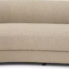 Casa Padrino Luxus Sofa Sandfarben / Schwarz 232 x 95 x H. 70 cm - Gebogenes Wohnzimmer Sofa - Wohnzimmer Möbel - Luxus Möbel - Wohnzimmer Einrichtung - Luxus Einrichtung - Luxus Qualität