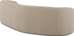 Casa Padrino Luxus Sofa Sandfarben / Schwarz 232 x 95 x H. 70 cm - Gebogenes Wohnzimmer Sofa - Wohnzimmer Möbel - Luxus Möbel - Wohnzimmer Einrichtung - Luxus Einrichtung - Luxus Qualität