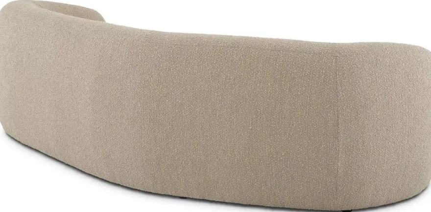 Casa Padrino Luxus Sofa Sandfarben / Schwarz 232 x 95 x H. 70 cm - Gebogenes Wohnzimmer Sofa - Wohnzimmer Möbel - Luxus Möbel - Wohnzimmer Einrichtung - Luxus Einrichtung - Luxus Qualität