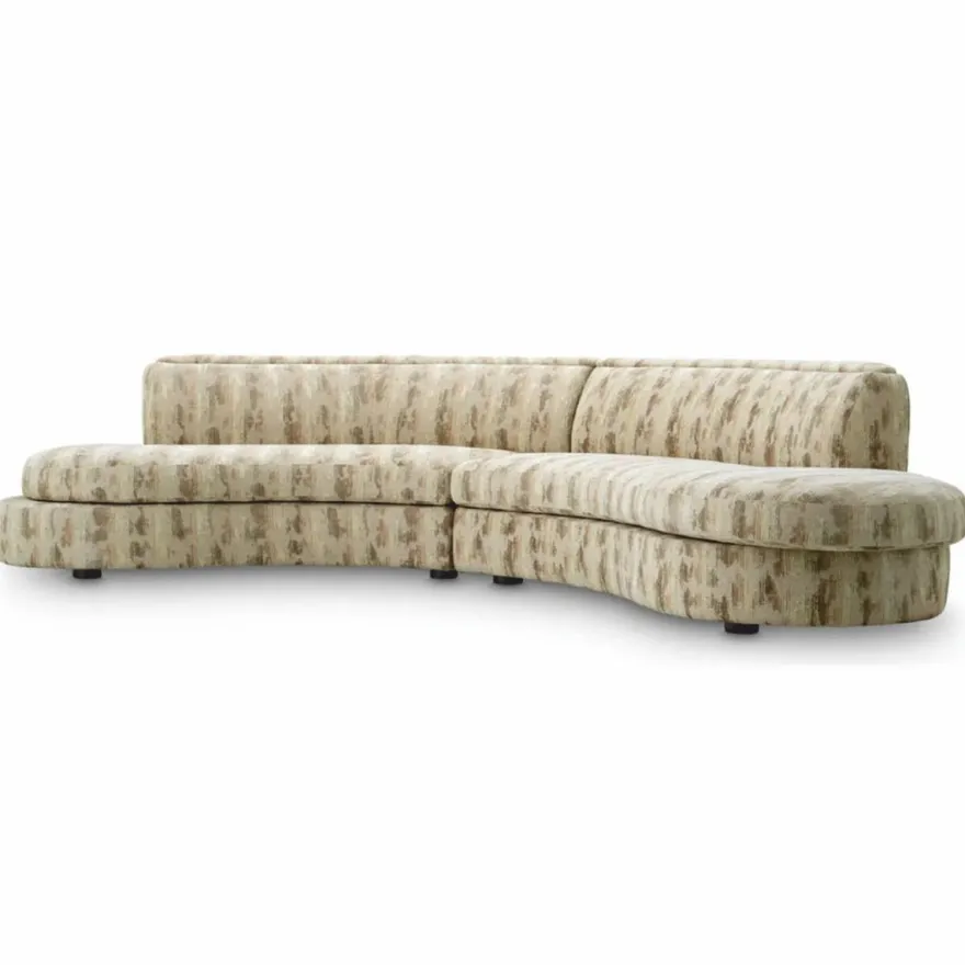 Casa Padrino Luxus Sofa Sandfarben / Schwarz 376 cm - Luxus Hotel Möbel