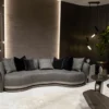 Casa Padrino Luxus Sofa Schwarz / Grau / Dunkelbraun / Bronze 300 x 130 x H. 76 cm - Wohnzimmer Sofa - Hotel Sofa - Wohnzimmer Möbel - Hotel Möbel - Luxus Möbel - Luxus Kollektion