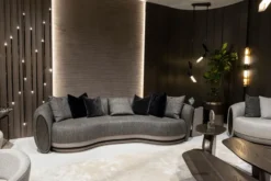 Casa Padrino Luxus Sofa Schwarz / Grau / Dunkelbraun / Bronze 300 x 130 x H. 76 cm - Wohnzimmer Sofa - Hotel Sofa - Wohnzimmer Möbel - Hotel Möbel - Luxus Möbel - Luxus Kollektion