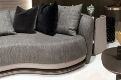Casa Padrino Luxus Sofa Schwarz / Grau / Dunkelbraun / Bronze 300 x 130 x H. 76 cm - Wohnzimmer Sofa - Hotel Sofa - Wohnzimmer Möbel - Hotel Möbel - Luxus Möbel - Luxus Kollektion