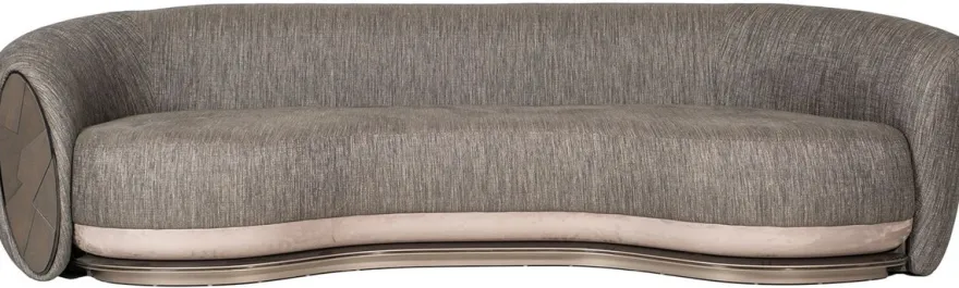Casa Padrino Luxus Sofa Schwarz / Grau / Dunkelbraun / Bronze 300 x 130 x H. 76 cm - Wohnzimmer Sofa - Hotel Sofa - Wohnzimmer Möbel - Hotel Möbel - Luxus Möbel - Luxus Kollektion