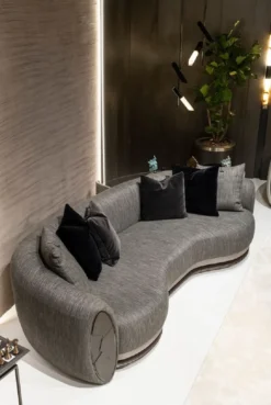 Casa Padrino Luxus Sofa Schwarz / Grau / Dunkelbraun / Bronze 300 x 130 x H. 76 cm - Wohnzimmer Sofa - Hotel Sofa - Wohnzimmer Möbel - Hotel Möbel - Luxus Möbel - Luxus Kollektion