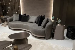 Casa Padrino Luxus Sofa Schwarz / Grau / Dunkelbraun / Bronze 300 x 130 x H. 76 cm - Wohnzimmer Sofa - Hotel Sofa - Wohnzimmer Möbel - Hotel Möbel - Luxus Möbel - Luxus Kollektion
