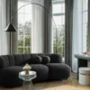 Casa Padrino Luxus Sofa Schwarz 230 x 95 x H. 75 cm - Wohnzimmer Sofa - Hotel Sofa - Wohnzimmer Möbel - Hotel Möbel - Luxus Möbel - Luxus Einrichtung - Wohnzimmer Einrichtung