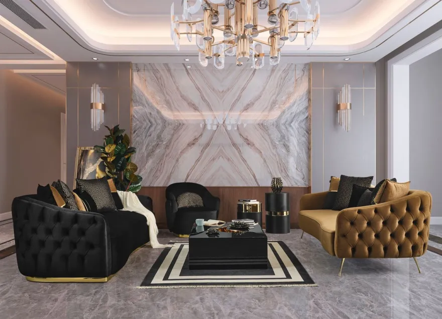 Casa Padrino Luxus Sofa Schwarz / Gold 240 x 100 x H. 80 cm - Wohnzimmer Sofa - Wohnzimmer Möbel - Luxus Möbel - Wohnzimmer Einrichtung - Luxus Einrichtung - Luxus Qualität