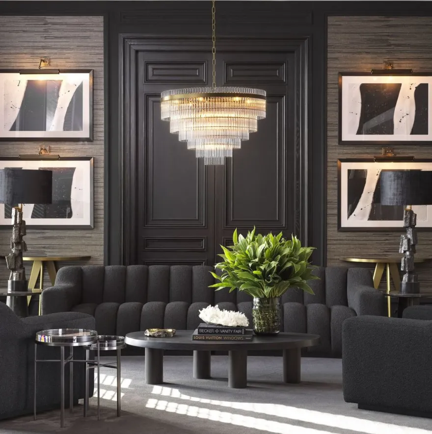 Casa Padrino Luxus Sofa Schwarz 300 x 100 x H. 78,5 cm - Leicht gebogenes Wohnzimmer Sofa - Hotel Sofa - Luxus Qualität