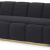 Casa Padrino Luxus Sofa Schwarz / Messingfarben 230 x 80 x H. 71 cm - Wohnzimmer & Hotel Sofa - Wohnzimmer & Hotel Möbel - Luxus Qualität