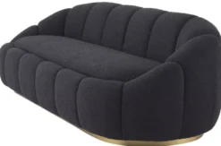 Casa Padrino Luxus Sofa Schwarz / Messingfarben 230 x 80 x H. 71 cm - Wohnzimmer & Hotel Sofa - Wohnzimmer & Hotel Möbel - Luxus Qualität