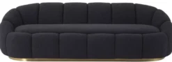 Casa Padrino Luxus Sofa Schwarz / Messingfarben 230 x 80 x H. 71 cm - Wohnzimmer & Hotel Sofa - Wohnzimmer & Hotel Möbel - Luxus Qualität