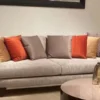 Casa Padrino Luxus Sofa Silber / Dunkelbraun - Luxus Wohnzimmer Sofa - Luxus Hotel Sofa - Luxus Qualität