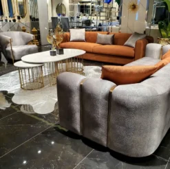 Casa Padrino Luxus Sofa Silber / Gold 240 x 95 x H. 85 cm - Wohnzimmer Sofa - Hotel Sofa - Luxus Möbel