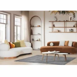 Casa Padrino Luxus Sofa Weiß / Braun 255 cm - Wohnzimmer & Hotel Möbel
