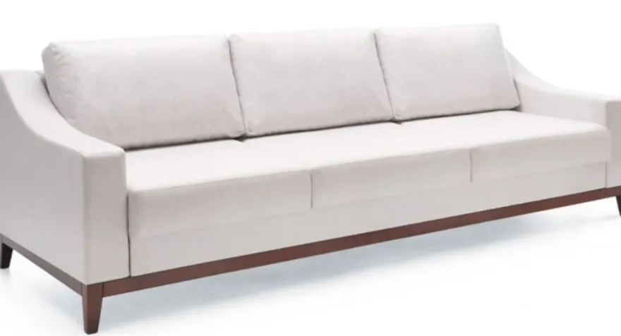 Casa Padrino Luxus Sofa Weiß / Dunkelbraun 225 x 100 x H. 77 cm - Wohnzimmer Sofa mit Schlaffunktion - Wohnzimmer Möbel - Luxus Möbel - Luxus Interior