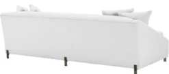 Casa Padrino Luxus Sofa Weiß / Messingfarben 223 x 94 x H. 73 cm - Wohnzimmer Sofa mit 4 Kissen - Luxus Möbel