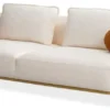 Casa Padrino Luxus Sofa Weiß / Messing 250 x 100 x H. 75 cm - Wohnzimmer Sofa - Hotel Sofa - Wohnzimmer Möbel - Hotel Möbel - Luxus Möbel - Luxus Einrichtung