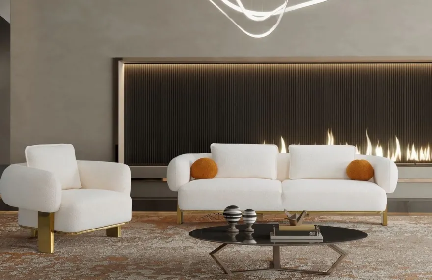 Casa Padrino Luxus Sofa Weiß / Messing 250 x 100 x H. 75 cm - Wohnzimmer Sofa - Hotel Sofa - Wohnzimmer Möbel - Hotel Möbel - Luxus Möbel - Luxus Einrichtung