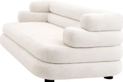 Casa Padrino Luxus Sofa Weiß / Schwarz 220 x 92 x H. 68 cm - Wohnzimmer Sofa - Hotel Sofa - Wohnzimmer Möbel - Hotel Möbel - Luxus Möbel - Luxus Einrichtung