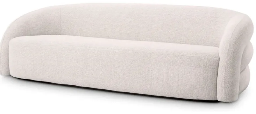 Casa Padrino Luxus Sofa Weiß / Schwarz 220 x 92 x H. 65 cm - Wohnzimmer Sofa - Hotel Sofa - Wohnzimmer Möbel - Hotel Möbel - Luxus Möbel - Luxus Einrichtung