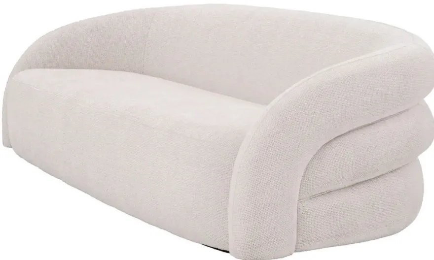 Casa Padrino Luxus Sofa Weiß / Schwarz 220 x 92 x H. 65 cm - Wohnzimmer Sofa - Hotel Sofa - Wohnzimmer Möbel - Hotel Möbel - Luxus Möbel - Luxus Einrichtung