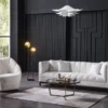Casa Padrino Luxus Sofa Weiß / Schwarz 240 x 90 x H. 80 cm - Wohnzimmer Sofa - Hotel Sofa - Wohnzimmer Möbel - Hotel Möbel - Luxus Möbel - Luxus Einrichtung