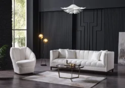 Casa Padrino Luxus Sofa Weiß / Schwarz 240 x 90 x H. 80 cm - Wohnzimmer Sofa - Hotel Sofa - Wohnzimmer Möbel - Hotel Möbel - Luxus Möbel - Luxus Einrichtung