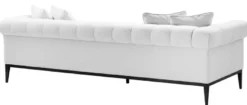 Casa Padrino Luxus Sofa Weiß / Schwarz 240 x 98 x H. 69 cm - Wohnzimmer Sofa mit 4 Kissen - Wohnzimmer Möbel - Luxus Möbel