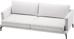 Casa Padrino Luxus Sofa Weiß / Schwarz 230 x 99 x H. 82 cm - Wohnzimmer Sofa - Luxus Wohnzimmer Möbel