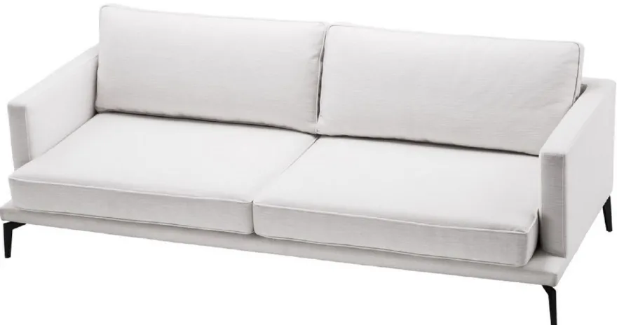 Casa Padrino Luxus Sofa Weiß / Schwarz 230 x 99 x H. 82 cm - Wohnzimmer Sofa - Luxus Wohnzimmer Möbel