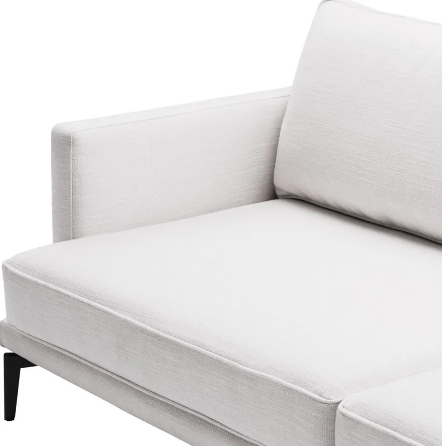 Casa Padrino Luxus Sofa Weiß / Schwarz 230 x 99 x H. 82 cm - Wohnzimmer Sofa - Luxus Wohnzimmer Möbel
